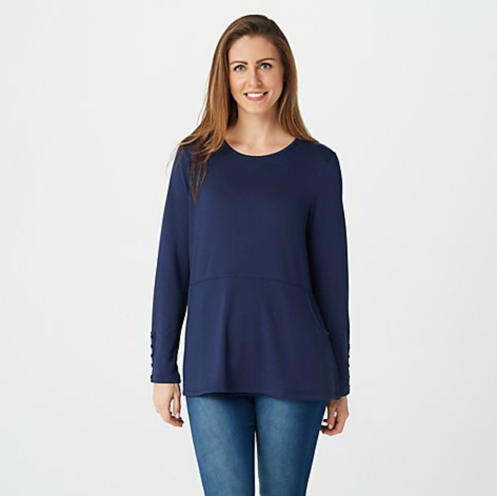 Denim and company heavenly jersey tunic top  navy